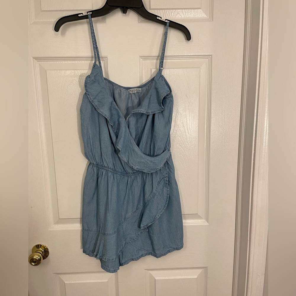 Arizona Blue Jean Ruffle Short Romper Make An Offer